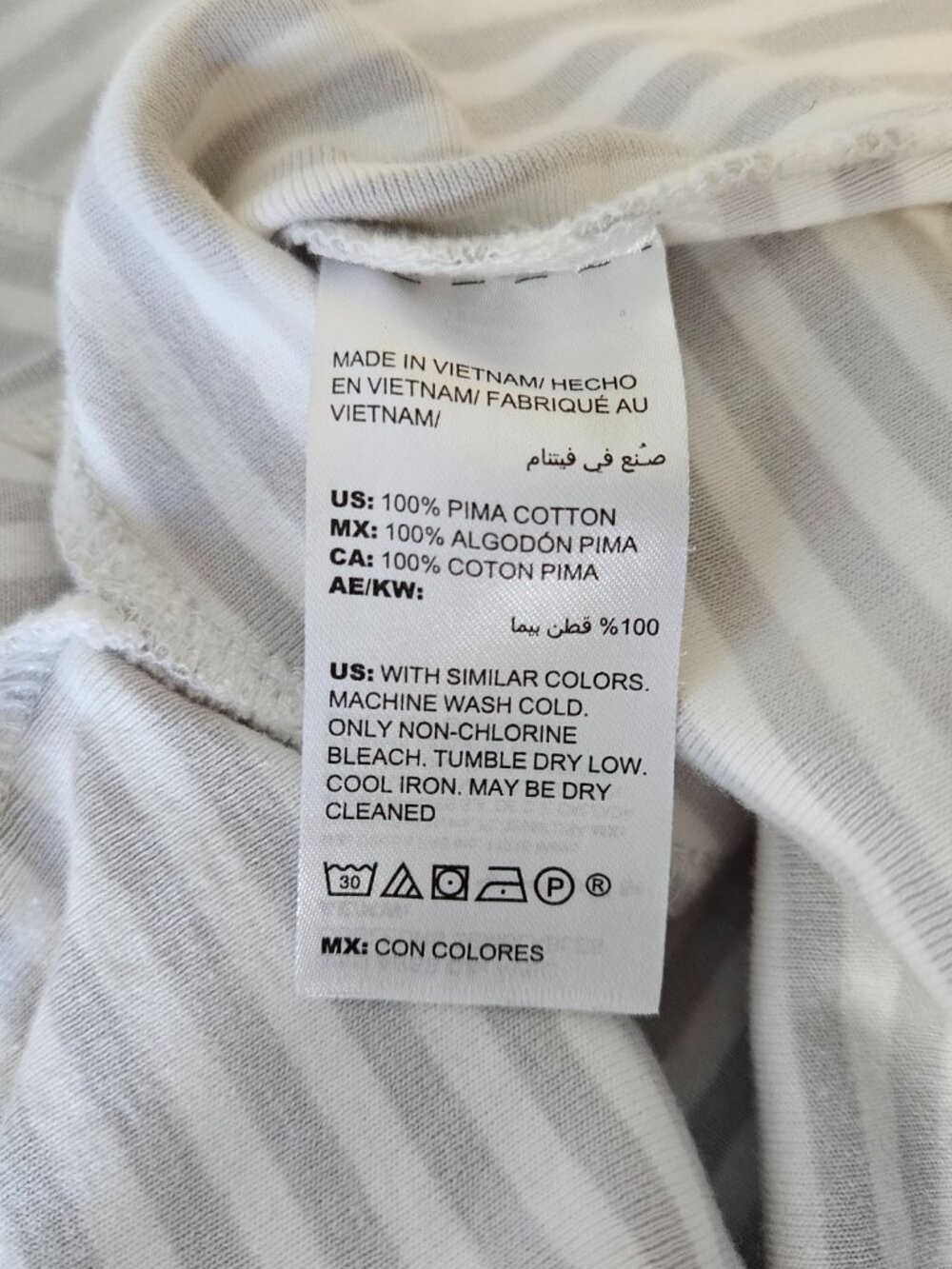 Chico's 3/4 Sleeve Striped Ultimate Tee | Chico's Size 1, US Size Medium - Picture 6 of 9